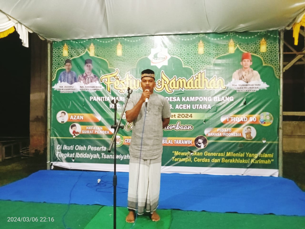 Lomba Ucapan Terima Kasih Katagori Pemuda Kegiatan Festival Ramadhan Tahun 2024