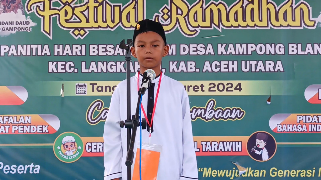 Lomba Pidato bahasa Indonesia Katagori Putra Kegiatan Festival Ramadhan Tahun 2024